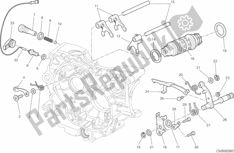 Toutes les pièces pour le Came De Changement De Vitesse - Fourche du Ducati Monster 796 ABS USA 2012